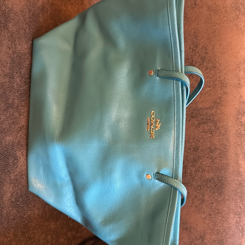 Teal Coach Tote